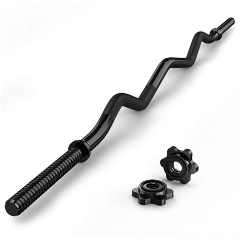 ExtreSpo EZ Curl Bar, 47" Threaded Steel Curl Bar for Standard 1 Inch ...
