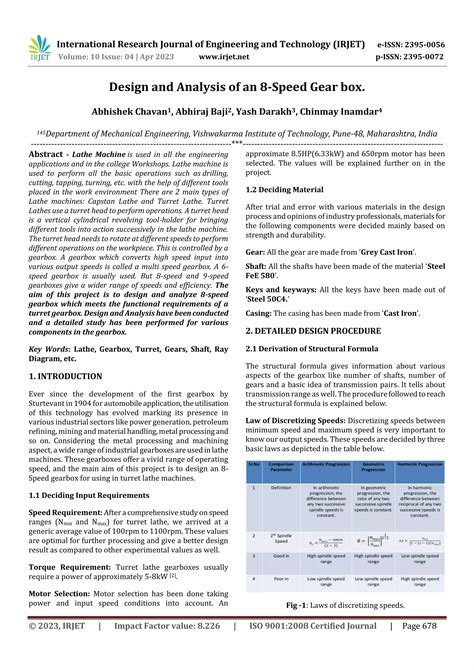 Design and Analysis of an 8-Speed Gear box. | PDF