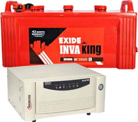 EXIDE IK 5000+MICROTEK UPS SW EB 900 Tubular Inverter Battery - Price ...