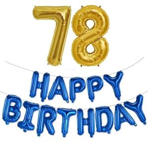 Hirva 78th Birthday Decorations Combo – Happy Birthday Foil Balloon and ...