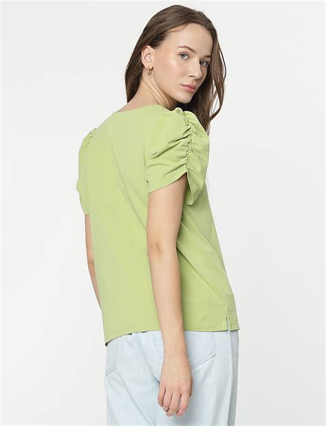 Buy Cotton Rich Half Sleeves Top at Marks & Spencer
