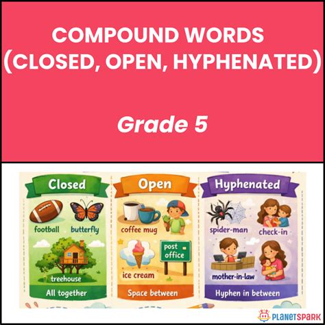 Class 5 Grammar Worksheet on Types of Compound Words | PlanetSpark