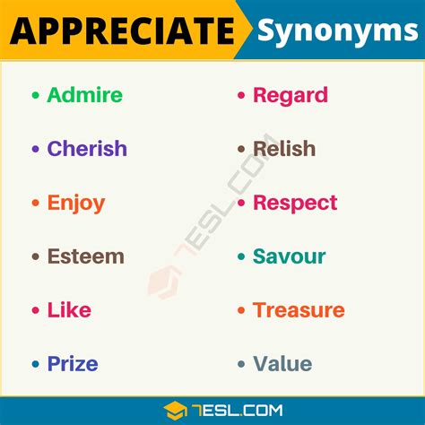 90+ Synonyms for "Appreciate" with Examples | Another Word for ...