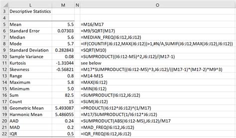 Freq Table Descriptive Stats | Real Statistics Using Excel