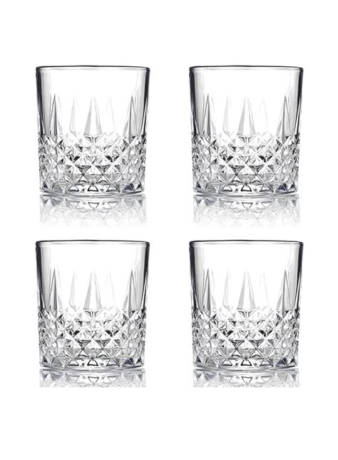 Buy OXYMATE Crystal Whiskey Glasses Set of 6, 320 ML Unique Bourbon ...