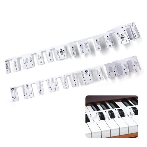 Non Stick Piano Key Labels with Case, Removable Music Keyboard Stickers ...