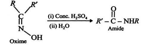 Rearrangement of an oxime to an amide in the presence of strong acid is ...