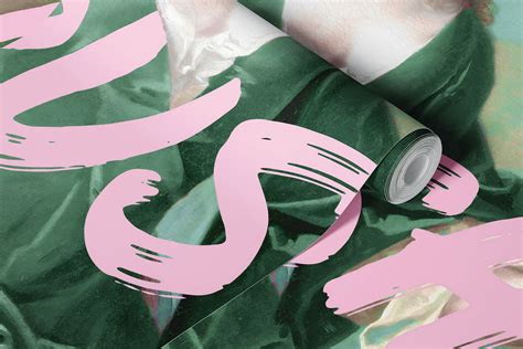 Pink and Green Don't Rush Me Wallpaper | Happywall