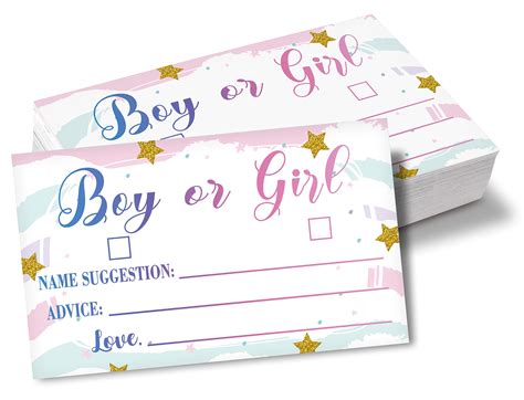 Buy Gender Reveal Games, Colorful Gender Reveal Voting Cards, Rainbow ...