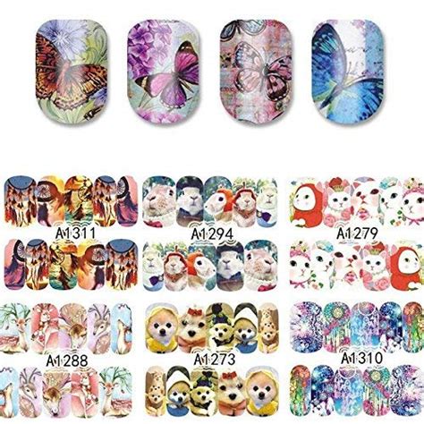 Buy MYEDO 50 Sheets Mixed Designs Watermark Transfer Nail Art Stickers ...