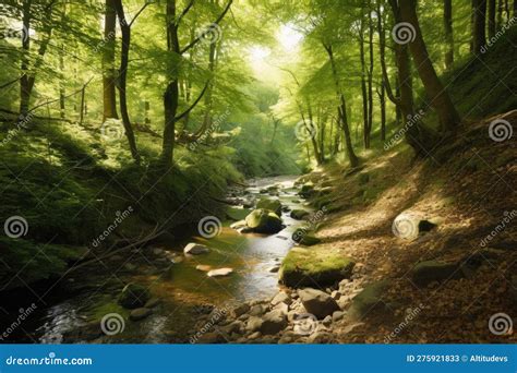 Forest with Towering Trees and Babbling Brook, Ideal for a Day of ...
