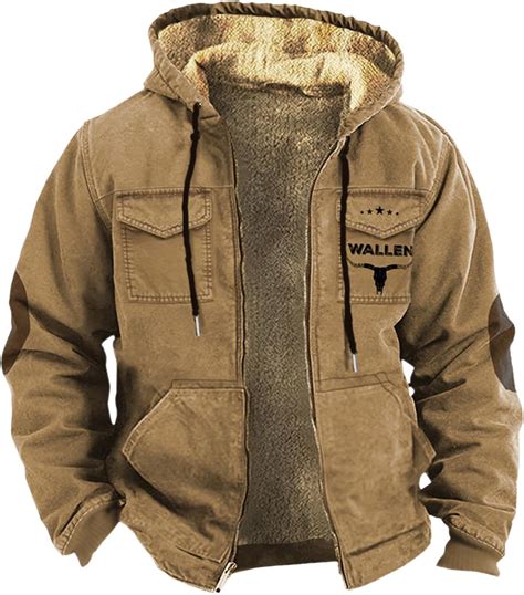 Men's Winter Jacket, Lined Jacket with Hood, Warm Winter Jacket with ...