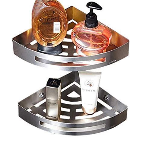 3G Decor Stainless Steel Triangular Wall Mount Corner Shelves (Standard ...