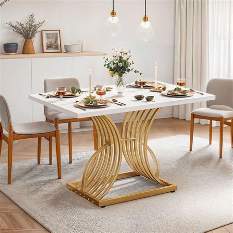 YITAHOME Dining Room Table 47 Inch Rectangle Dining Table for 4 Modern ...