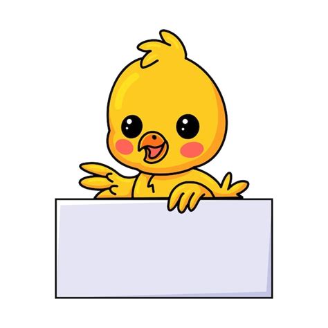Dessin animé mignon petit poussin jaune avec signe vierge | Vecteur Premium