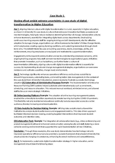 Dt1 - Sample - Case Study 1 Staying afloat amidst extreme uncertainty ...