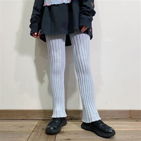Sax blue cotton knit pants | LEMON