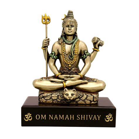 Buy AONA Lord Shiva in Dhyana Mudra Bonded Bronze Height 8 Centimetre ...
