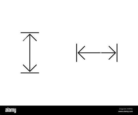 Arrows, height, width, dimensions icon. Vector illustration Stock ...