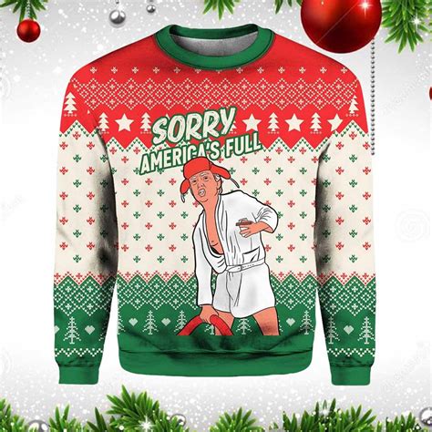 Trump Sorry Americas Full Ugly Christmas Sweater - Nouvette