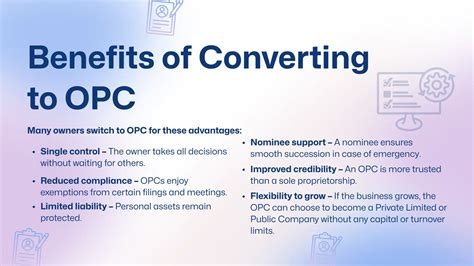 Conversion Of Opc Into Private Company