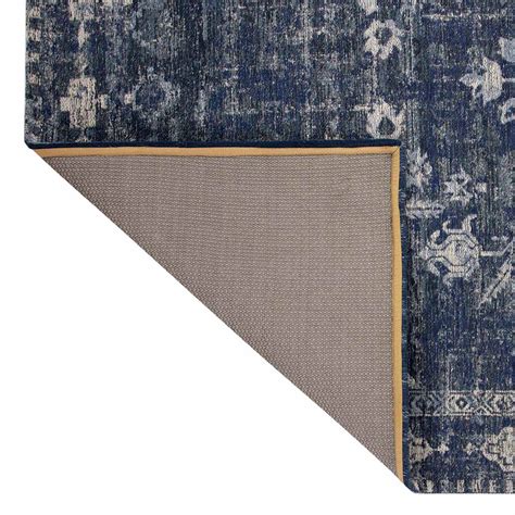 Teagan Navy Blue Floral Flatweave Runner 2x7 | At Home