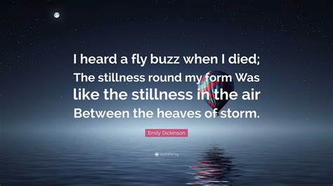 Emily Dickinson Quote: “I heard a fly buzz when I died; The stillness ...