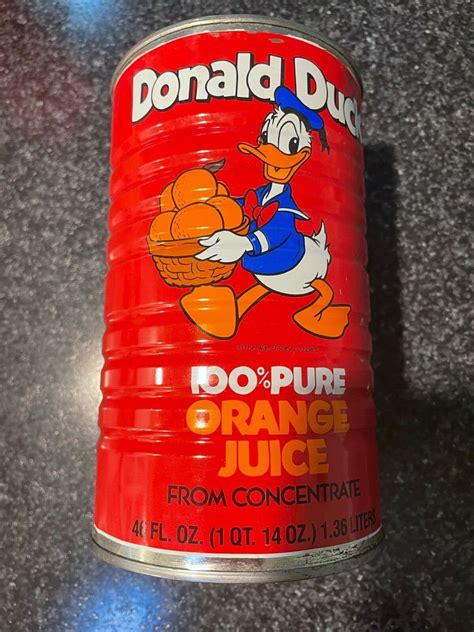 Vintage Disney Donald Duck Orange Juice Can Tin Advertising for sale ...