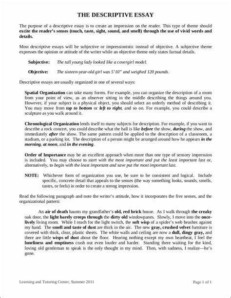 Good Descriptive Essay Examples 的图像结果