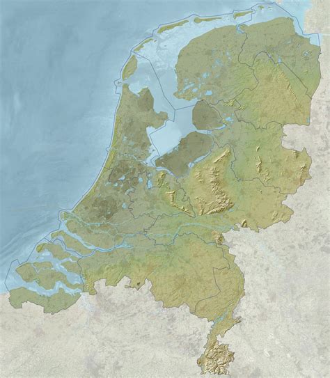 Land reclamation in The Netherlands (Relief map). The Flevopolder in the Netherlands is the ...