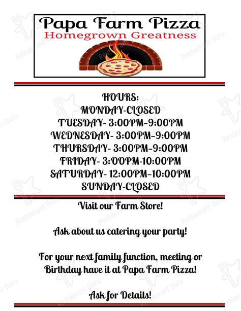 Menu at Five Star of Knox, Knox