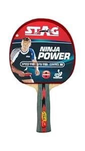 Stag Iconic Table Tennis (T.T) Racket - Black/Red Grip Designed ...