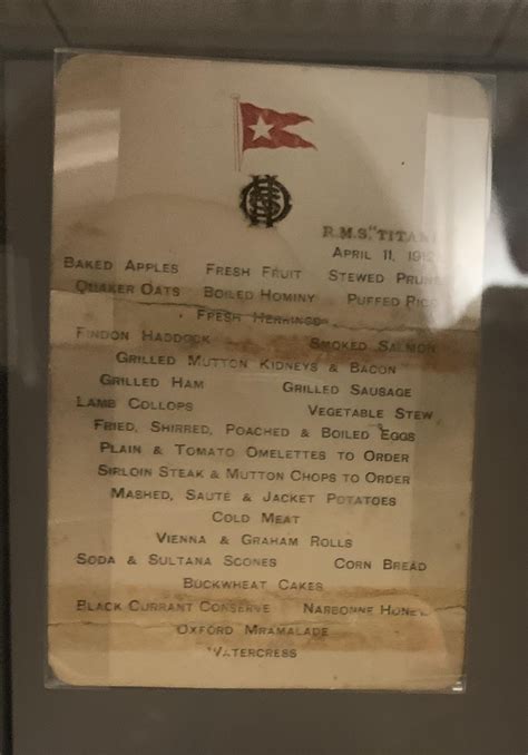 Image result for Titanic First Class Lunch Menu