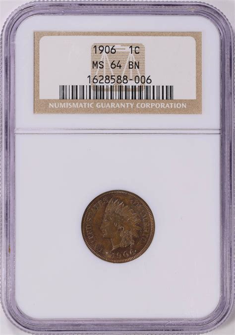 1906 Indian Cent NGC MS-64 BN (Item 1702907) | GreatCollections Coin ...