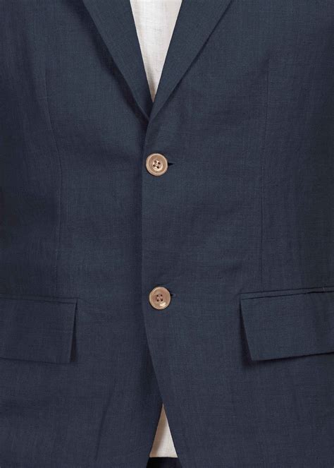 Navy Blue Pure Linen Deconstructed Jacket for Men – Linen Trail