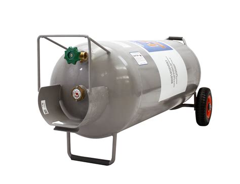 100lb Horizontal & Vertical Propane Cylinder with POL & Wheels - Flame King