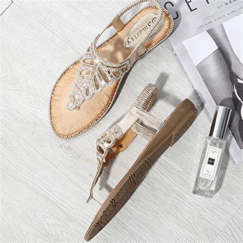 Buy WESIDOM Flat Sandals for Women,T-Strap Flip Flops Thong Elastic ...