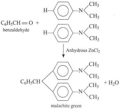 Benzaldehyde condenses with N,N-dimethylaniline in presence of ...