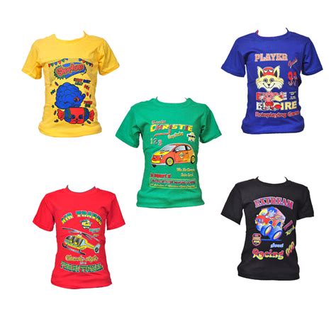Kids Printed Tshirts Combo - Pure Hosiery -Pack Of 5