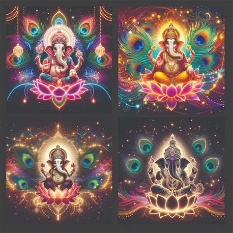 God Shree Ganesh - Glowing effect images - MasterBundles