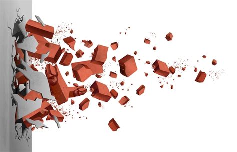 Exploding Brick Wall Vectors & Illustrations for Free Download | Freepik