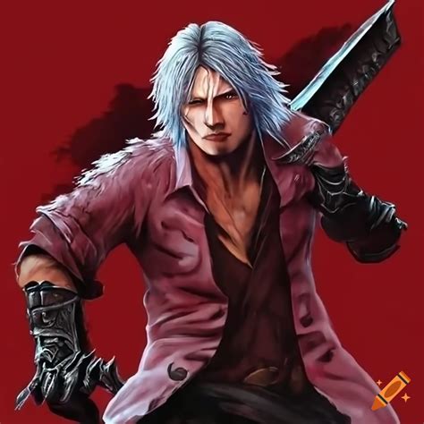 Dante, a warrior from devil may cry 5, striking a pose in front of a ...