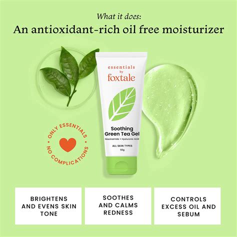 Foxtale Essentials Green Tea Oil-Free Gel Moisturizer for Face ...