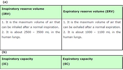 Breathing and Exchange of Gases ncert solution class 11 Biology