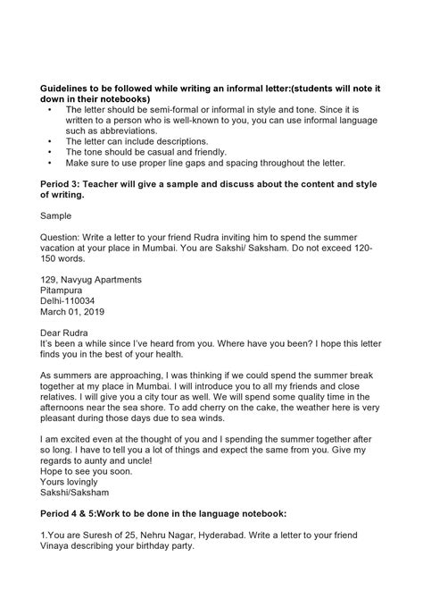 Informal Letter Format Example 的图像结果
