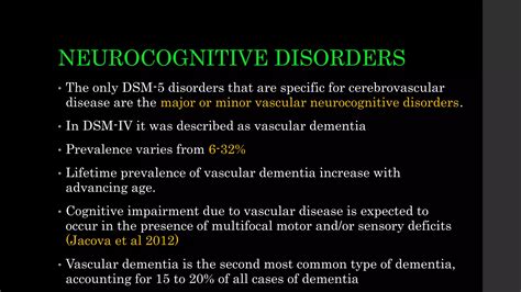 Neuropsychiatric aspects of Cerebrovascular Disorders | PPTX
