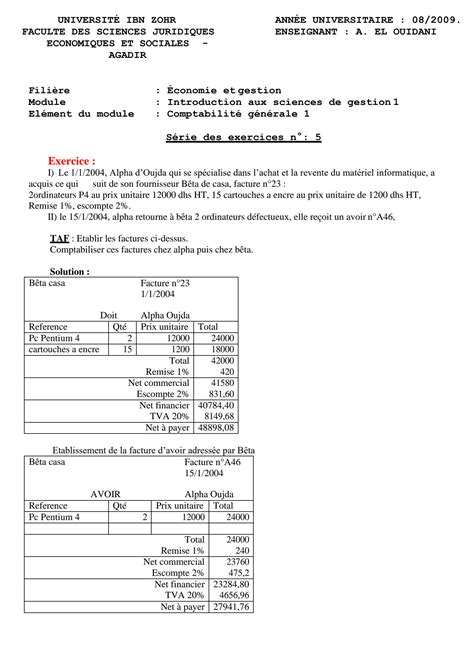 Image result for Exercice Corrige Comptabilite Generale PDF