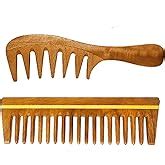 Buy Rufiys Neem Wooden Comb Set | Wide Tooth Comb For Women & Men ...