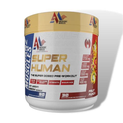 Americanz Muscles Super Human Pre-Workout 50 Serving Fruit Punch – The ...