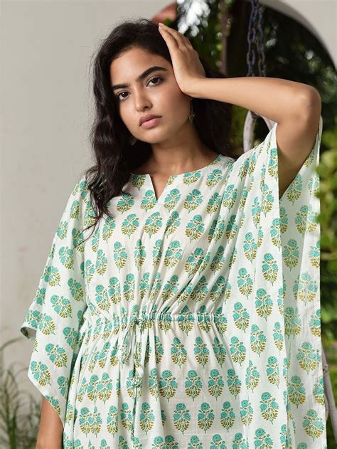 Kaftans Online- Buy Designer Kaftans Dress & Block Print Kaftans | The Loom